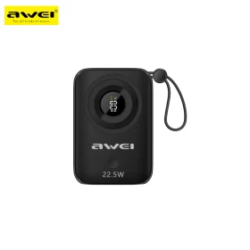 Awei 10000 mAh  POWER BANK Mini Fast Charging With Built in cable
